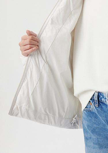  Mavi Gri Şişme Mont Loose Fit / Bol Rahat Kesim 1110199-83746