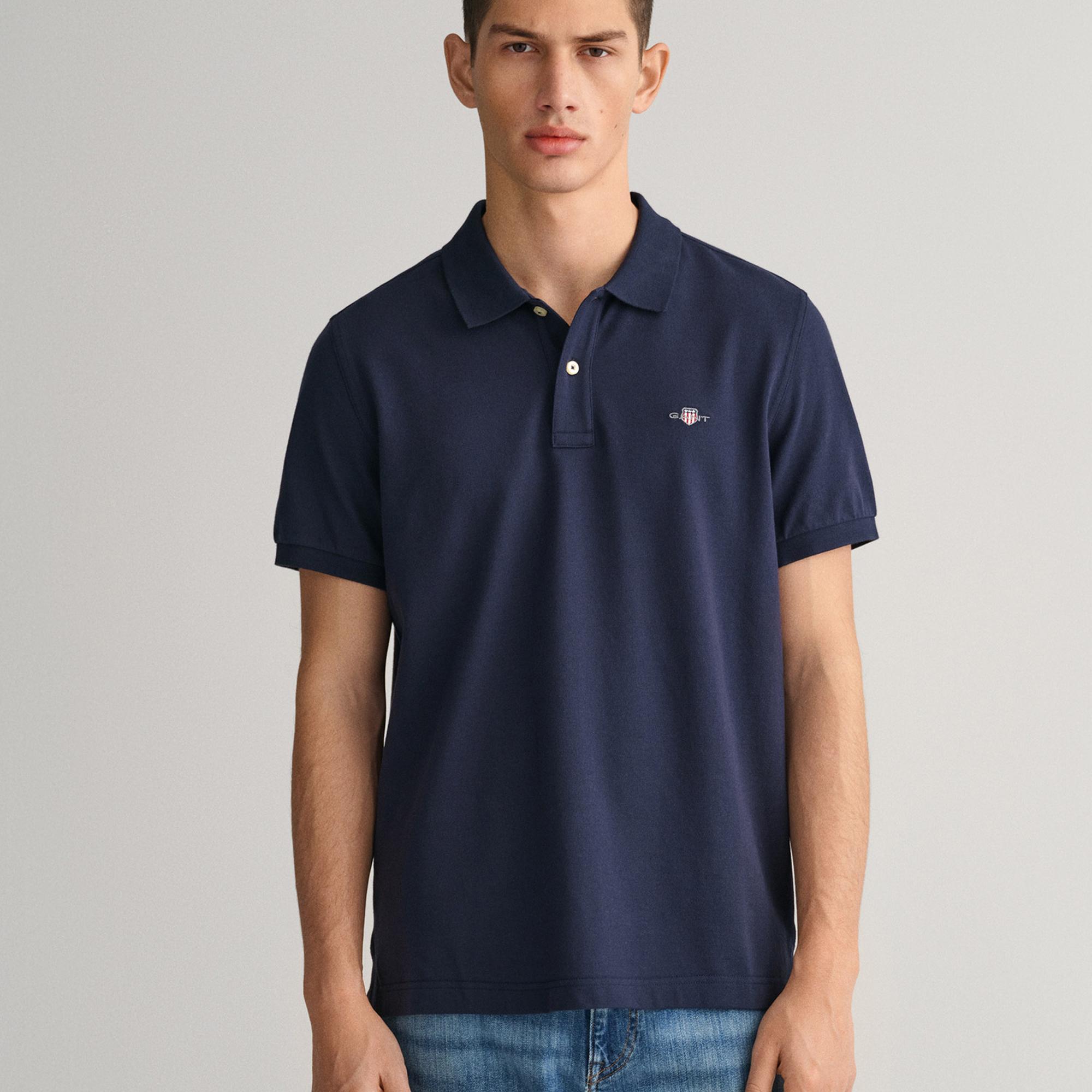 GANT Erkek Lacivert Regular Fit Polo