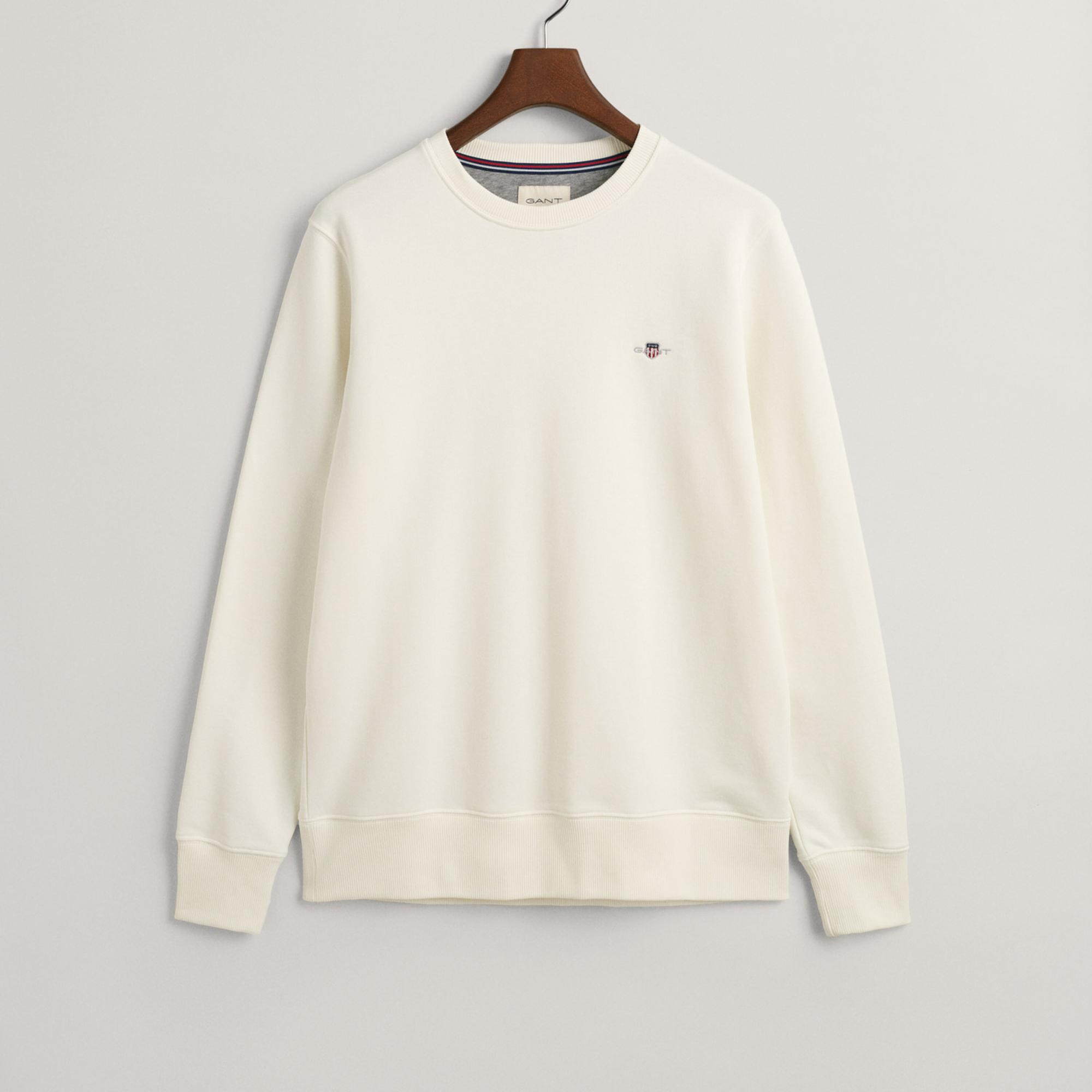 GANT Erkek Krem Regular Fit Bisiklet Yaka Sweatshirt