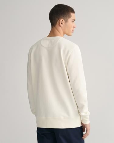  GANT Erkek Krem Regular Fit Bisiklet Yaka Sweatshirt
