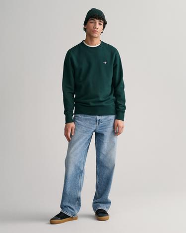  GANT Erkek Yeşil Regular Fit Bisiklet Yaka Sweatshirt