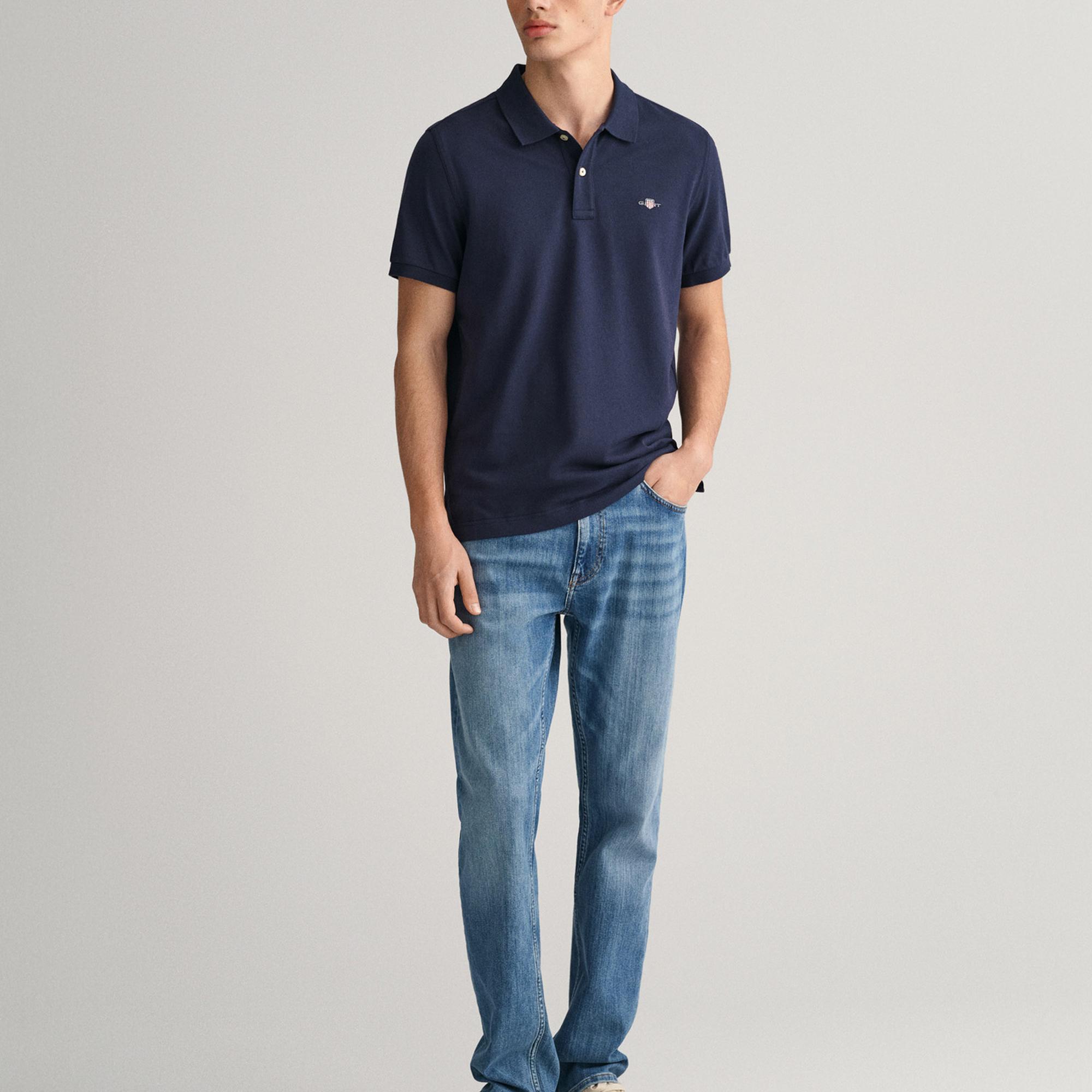 GANT Erkek Lacivert Regular Fit Polo