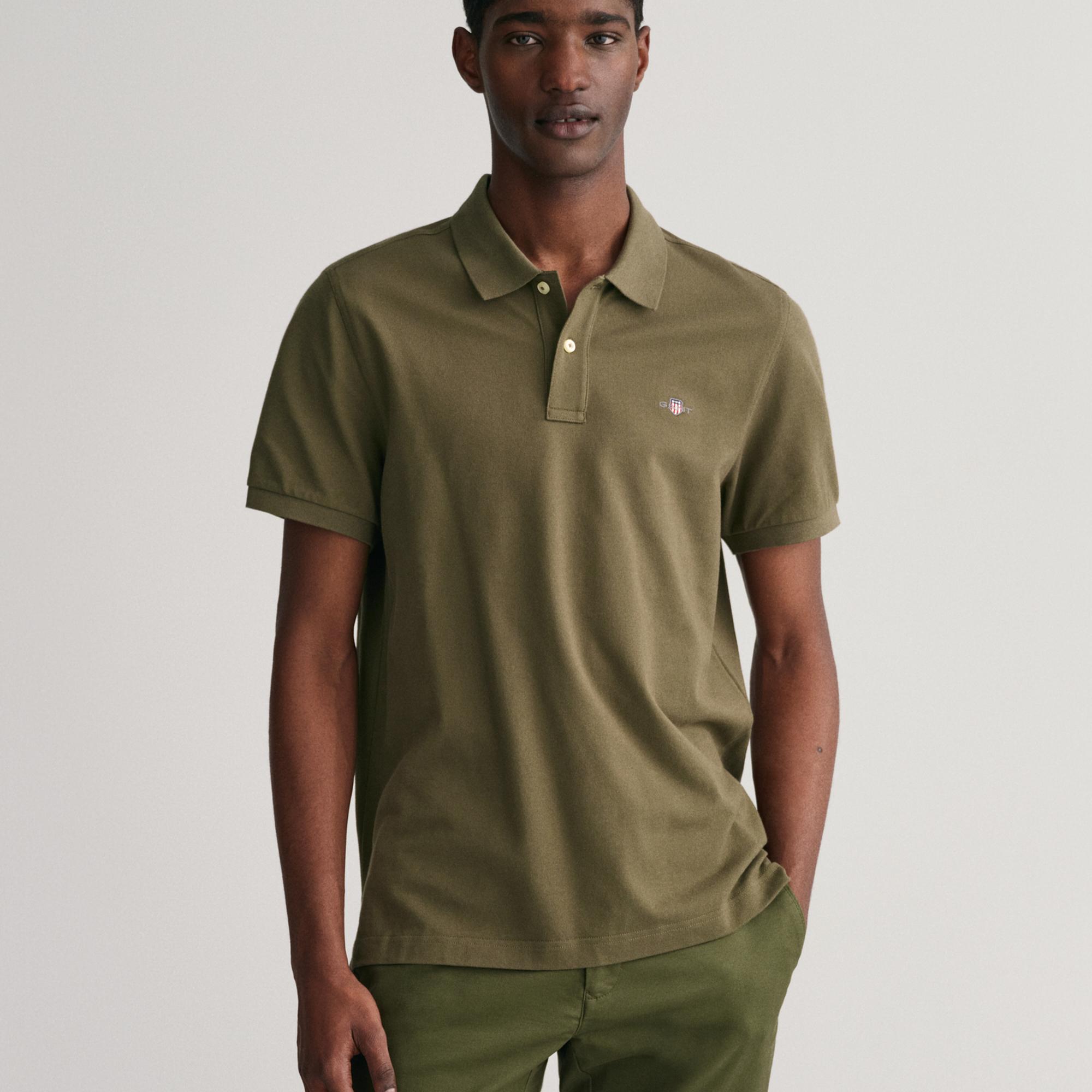GANT Erkek Yeşil Regular Fit Polo