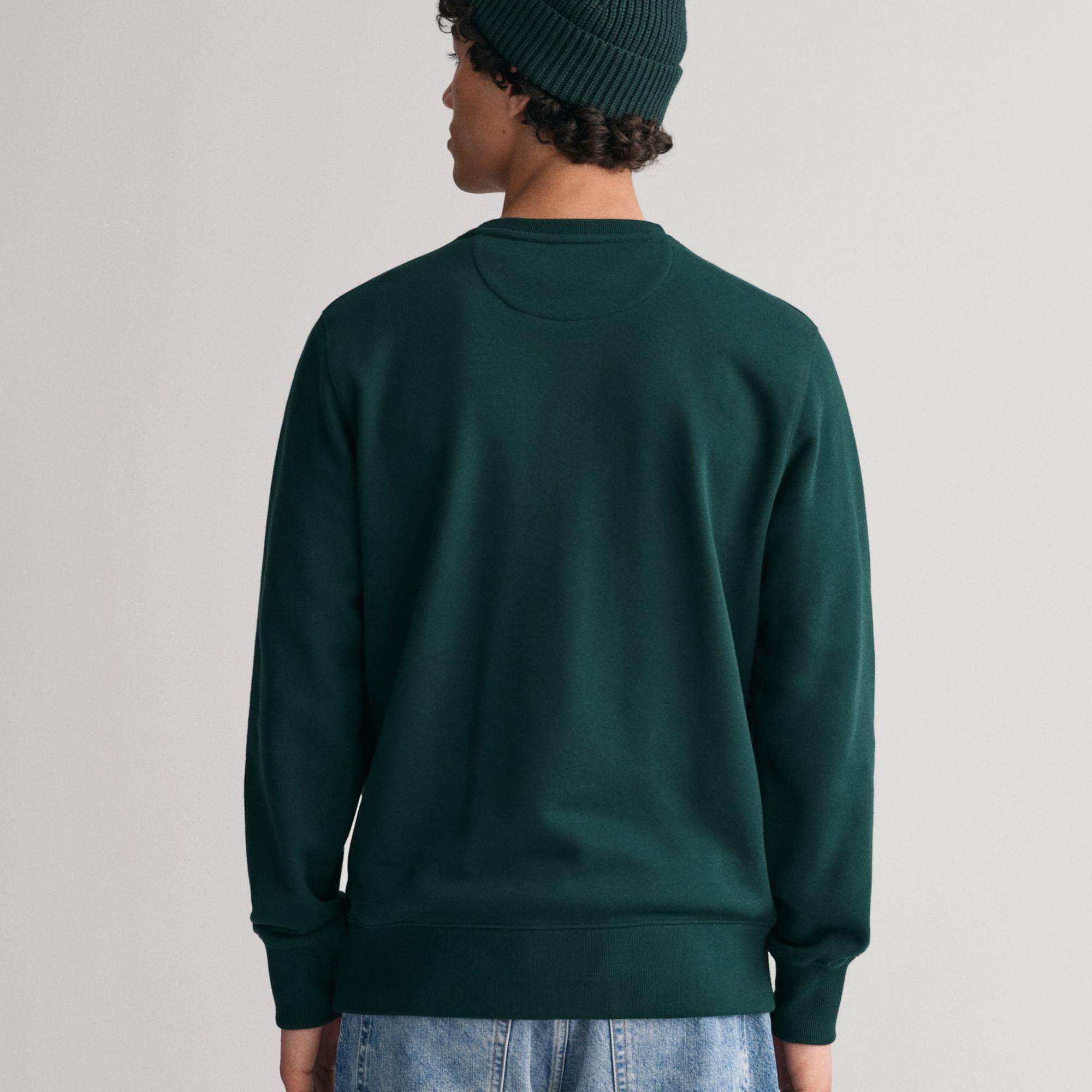 GANT Erkek Yeşil Regular Fit Bisiklet Yaka Sweatshirt