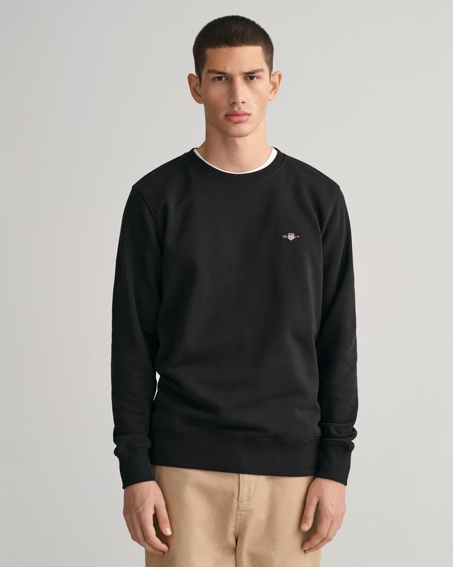  GANT Erkek Siyah Regular Fit Bisiklet Yaka Sweatshirt