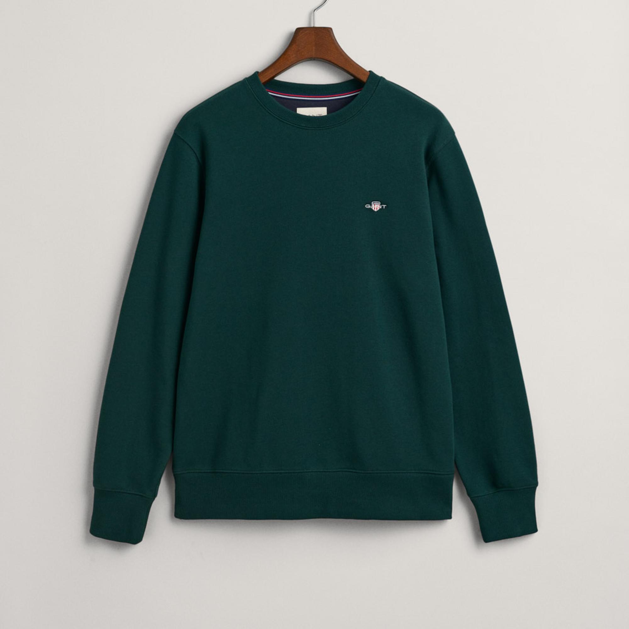 GANT Erkek Yeşil Regular Fit Bisiklet Yaka Sweatshirt