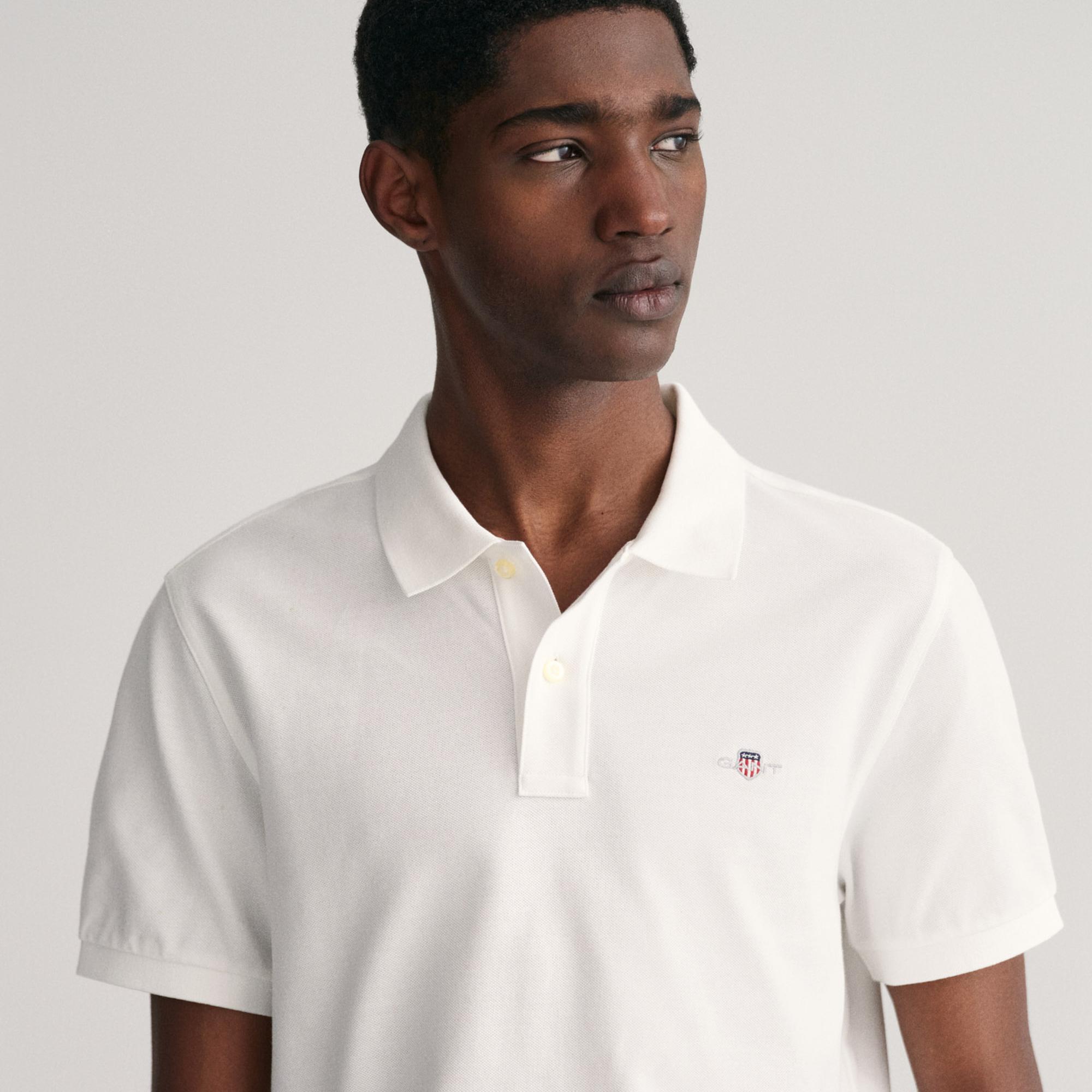 GANT Erkek Beyaz Regular Fit Polo