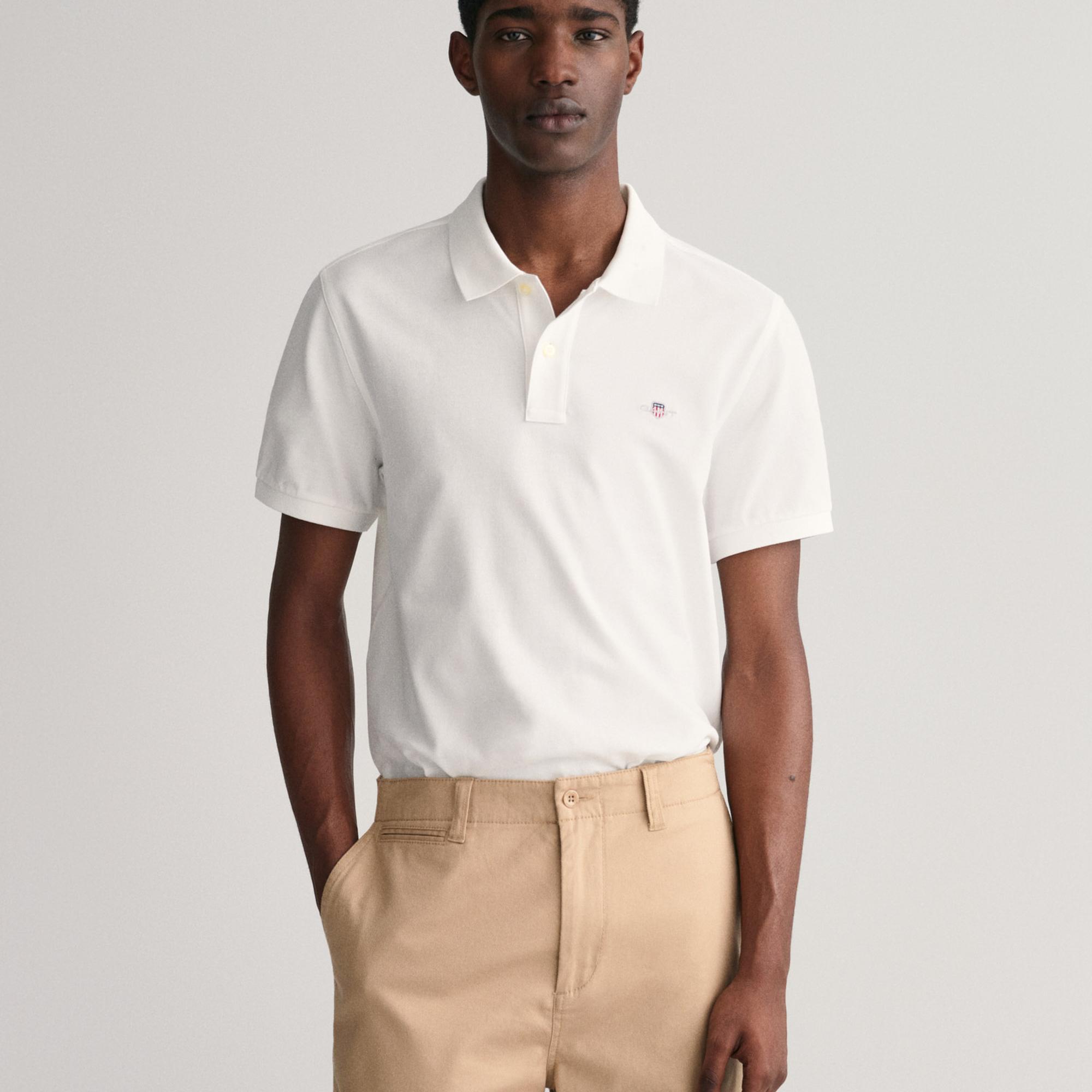 GANT Erkek Beyaz Regular Fit Polo