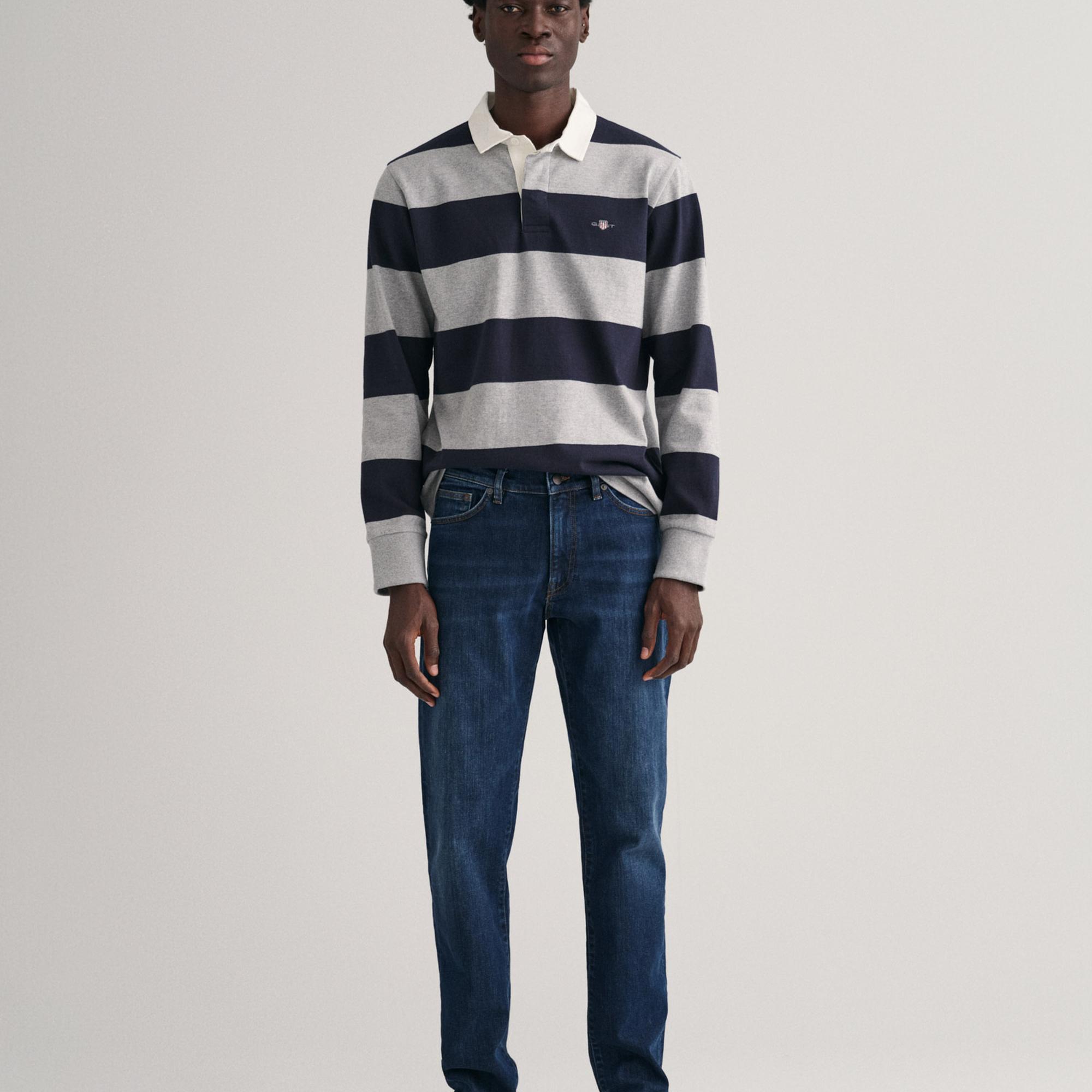 GANT Erkek Lacivert Slim Fit Jean Pantolon