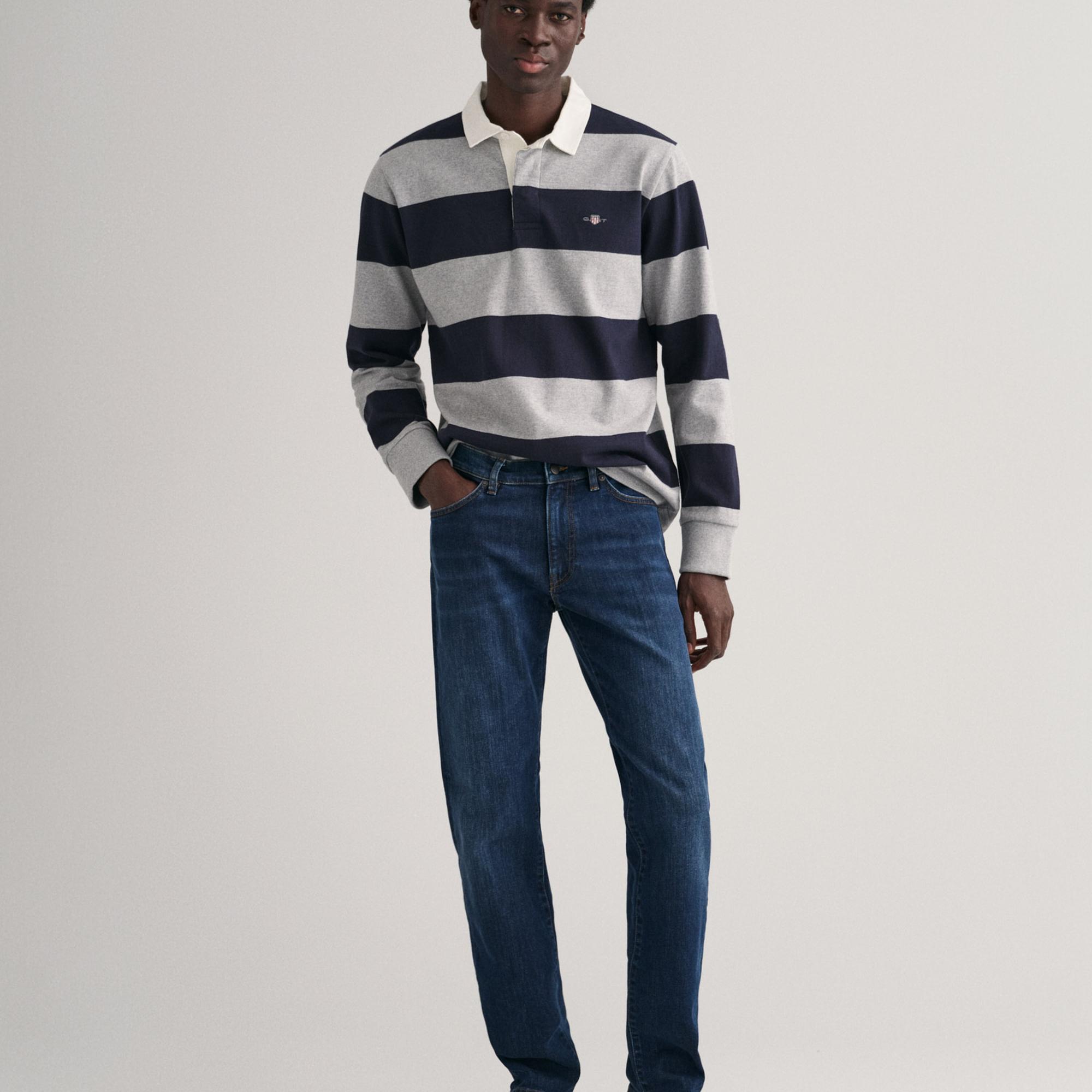 GANT Erkek Lacivert Slim Fit Jean Pantolon