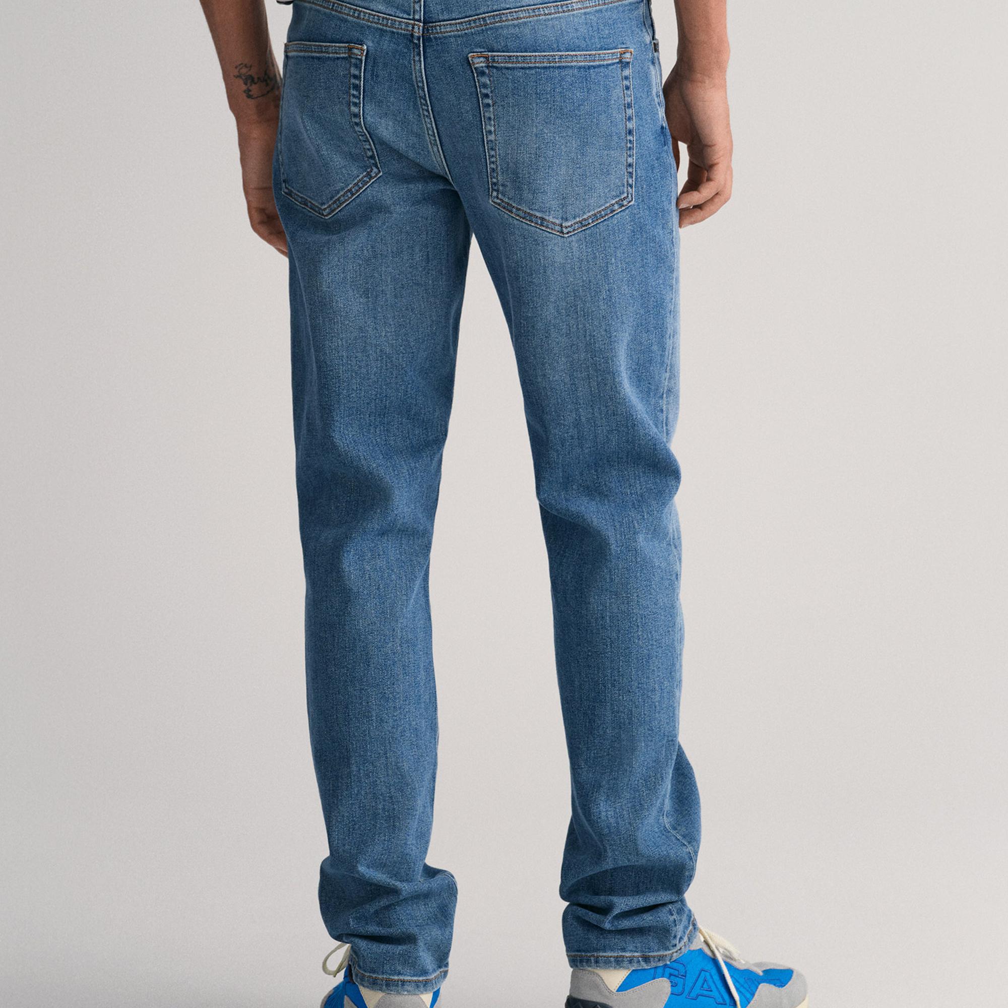 GANT Erkek Mavi Slim Fit Jean Pantolon