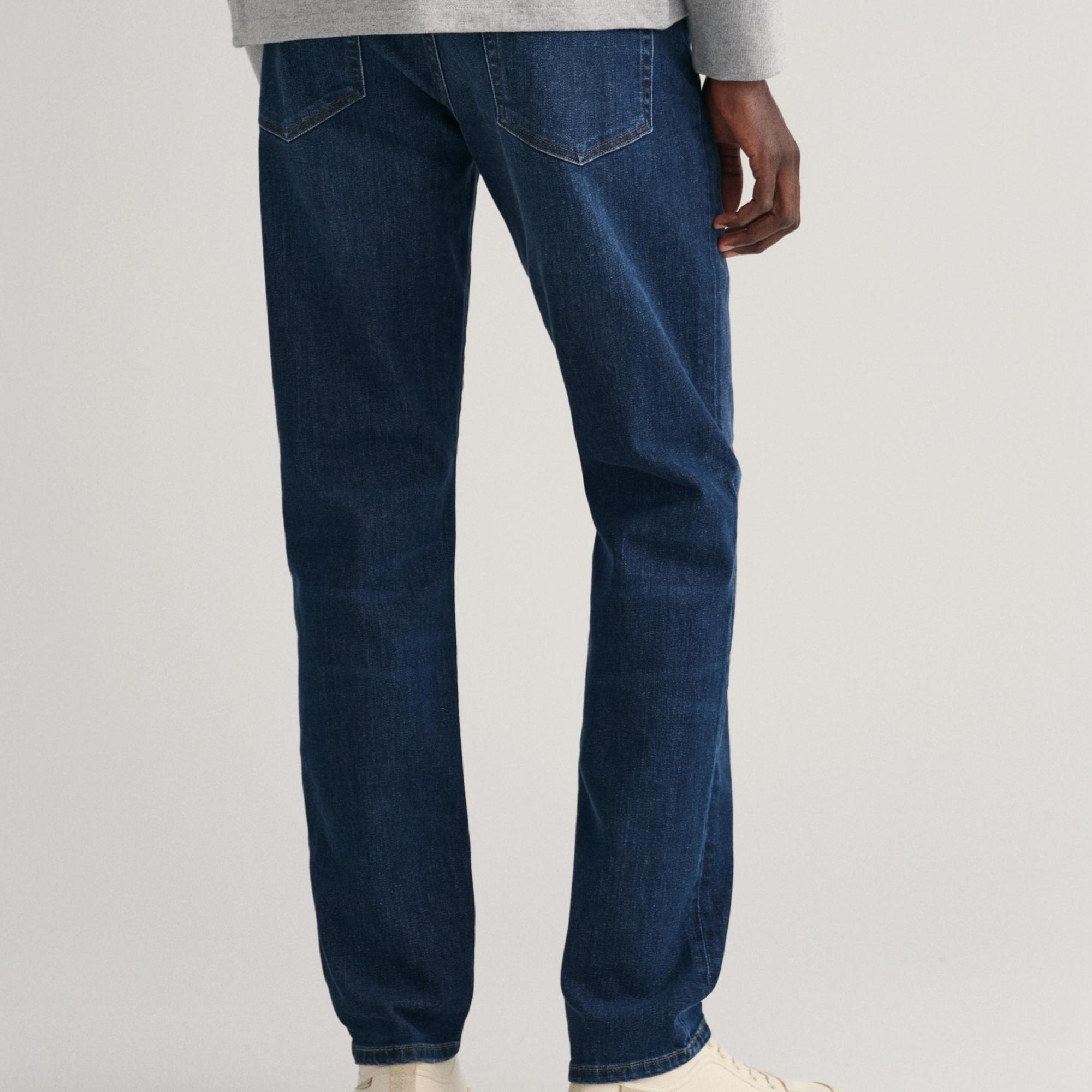 GANT Erkek Lacivert Slim Fit Jean Pantolon