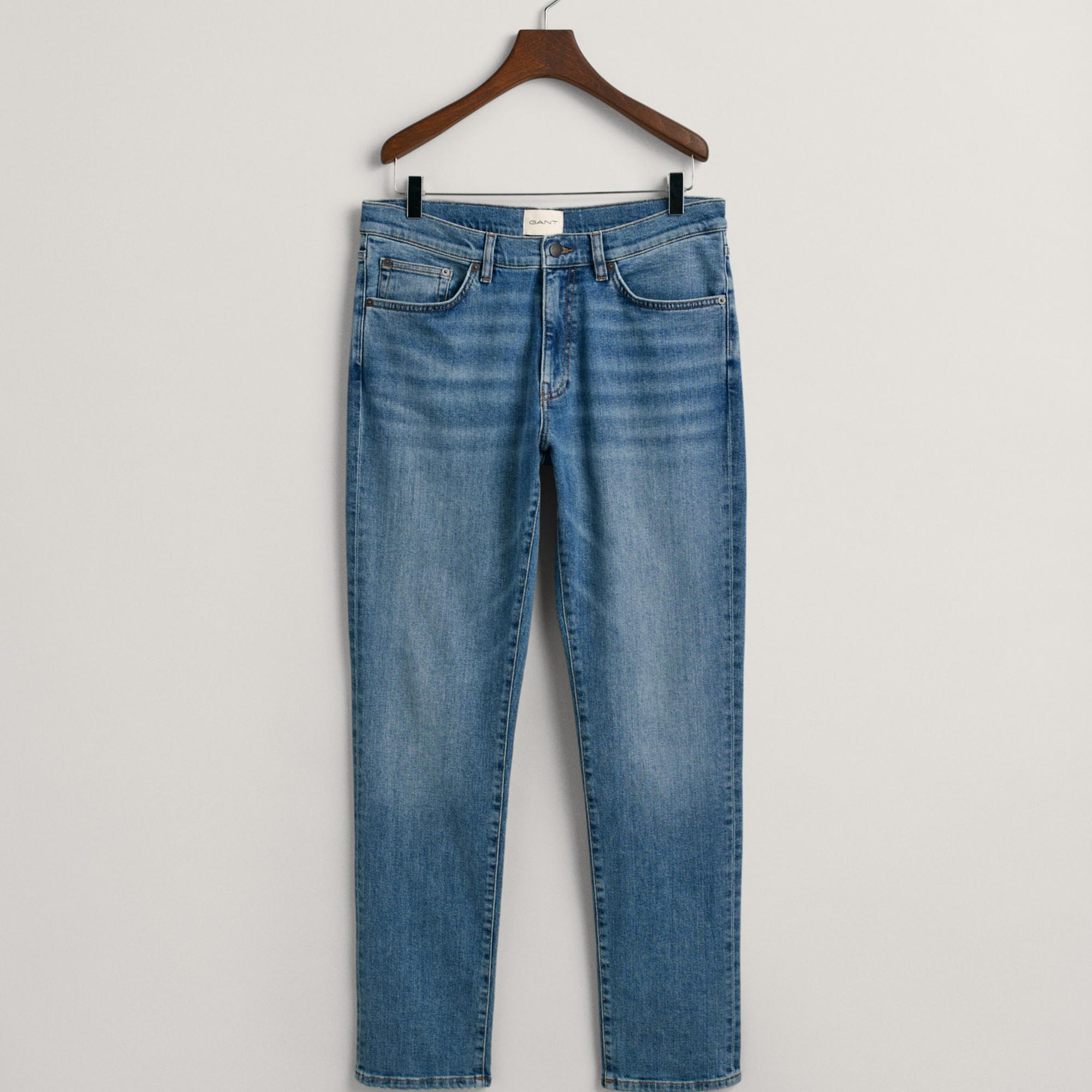 GANT Erkek Mavi Slim Fit Jean Pantolon