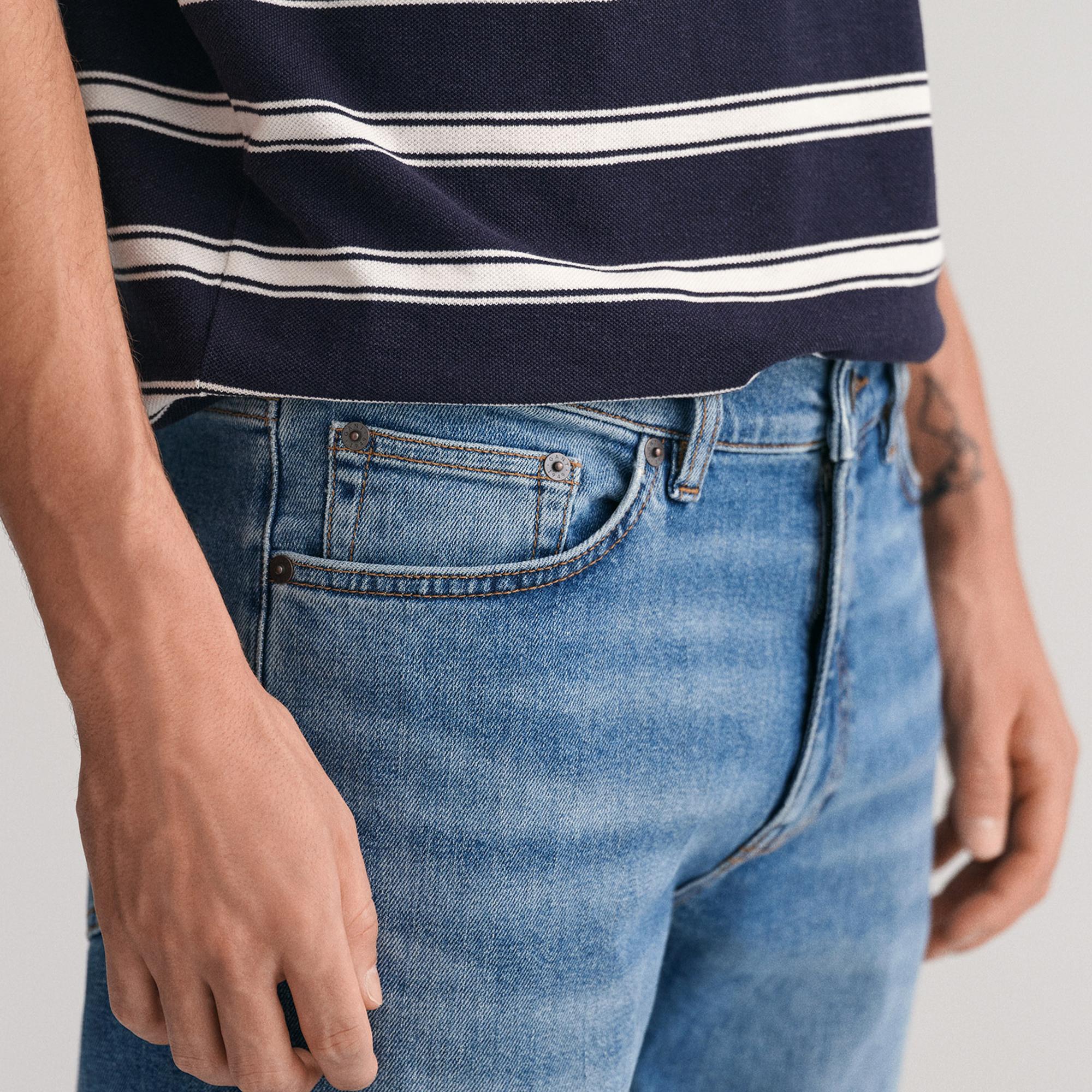 GANT Erkek Mavi Slim Fit Jean Pantolon