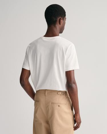  GANT Erkek Beyaz Regular Fit Bisiklet Yaka T-Shirt