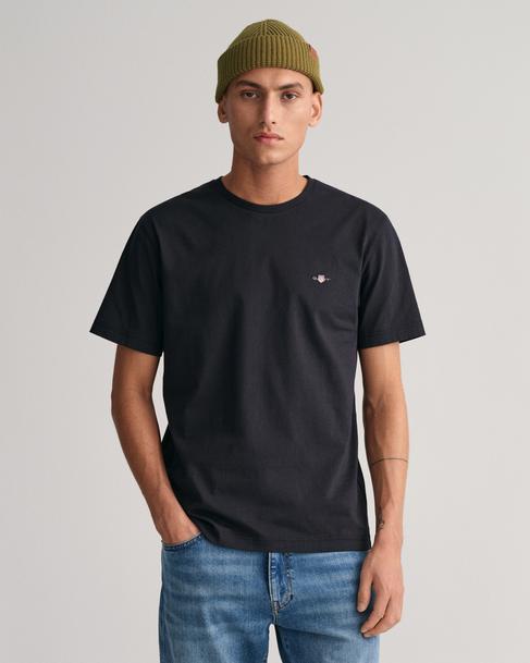  GANT Erkek Siyah Regular Fit Bisiklet Yaka T-Shirt