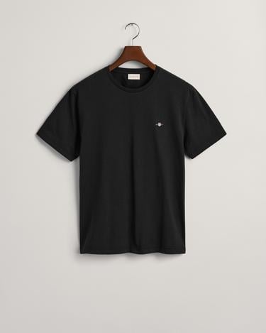  GANT Erkek Siyah Regular Fit Bisiklet Yaka T-Shirt