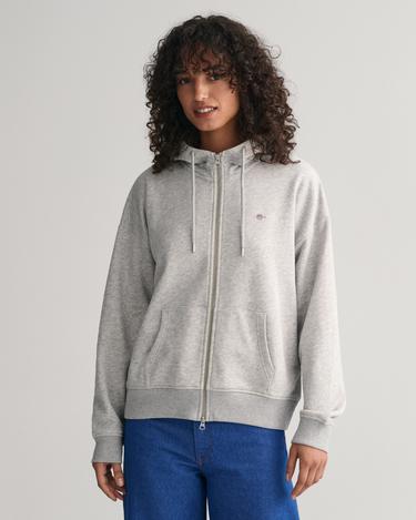  GANT Kadın Gri Relaxed Fit Fermuarlı Sweatshirt