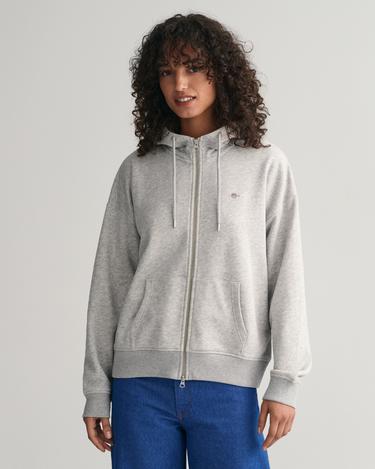  GANT Kadın Gri Relaxed Fit Fermuarlı Sweatshirt