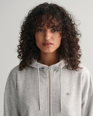  GANT Kadın Gri Relaxed Fit Fermuarlı Sweatshirt