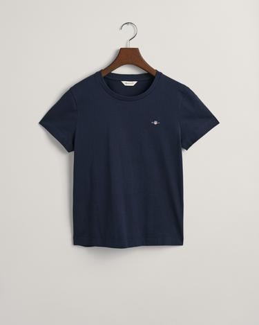  GANT Kadın Lacivert Regular Fit Bisiklet Yaka T-Shirt