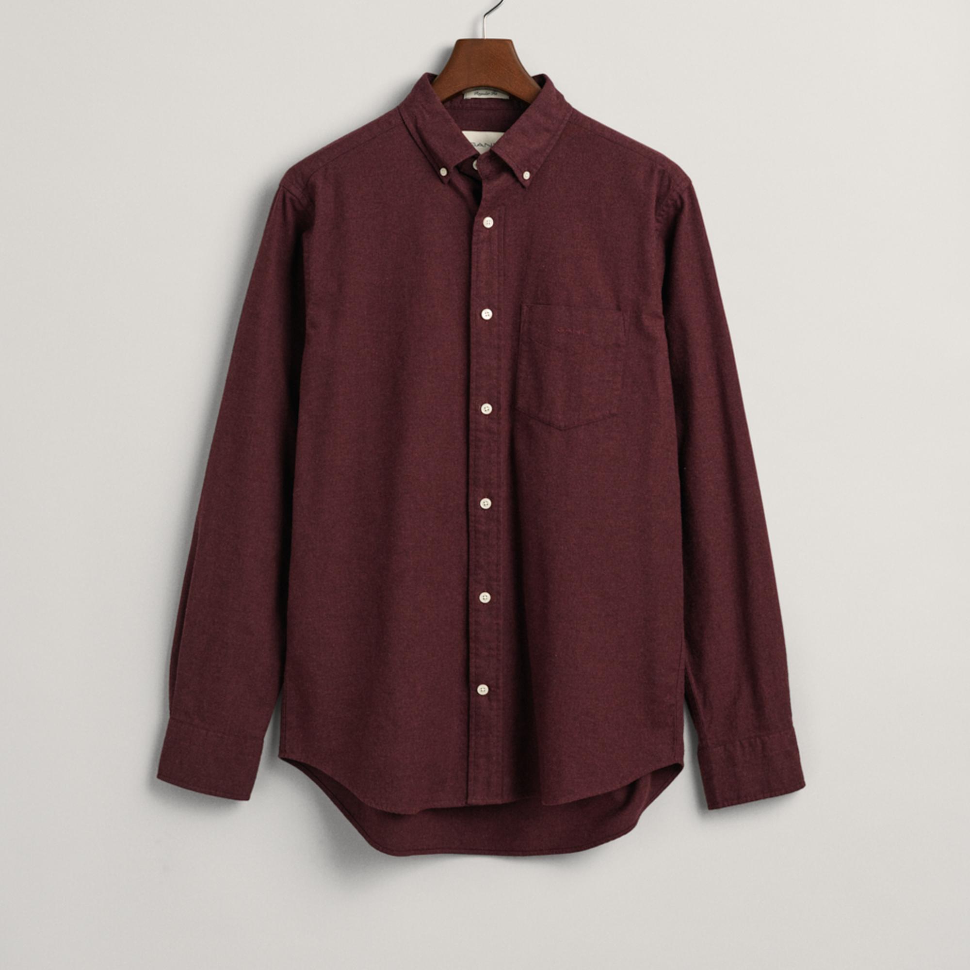 GANT Erkek Bordo Regular Fit Düğmeli Yaka Gömlek