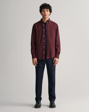  GANT Erkek Bordo Regular Fit Düğmeli Yaka Gömlek
