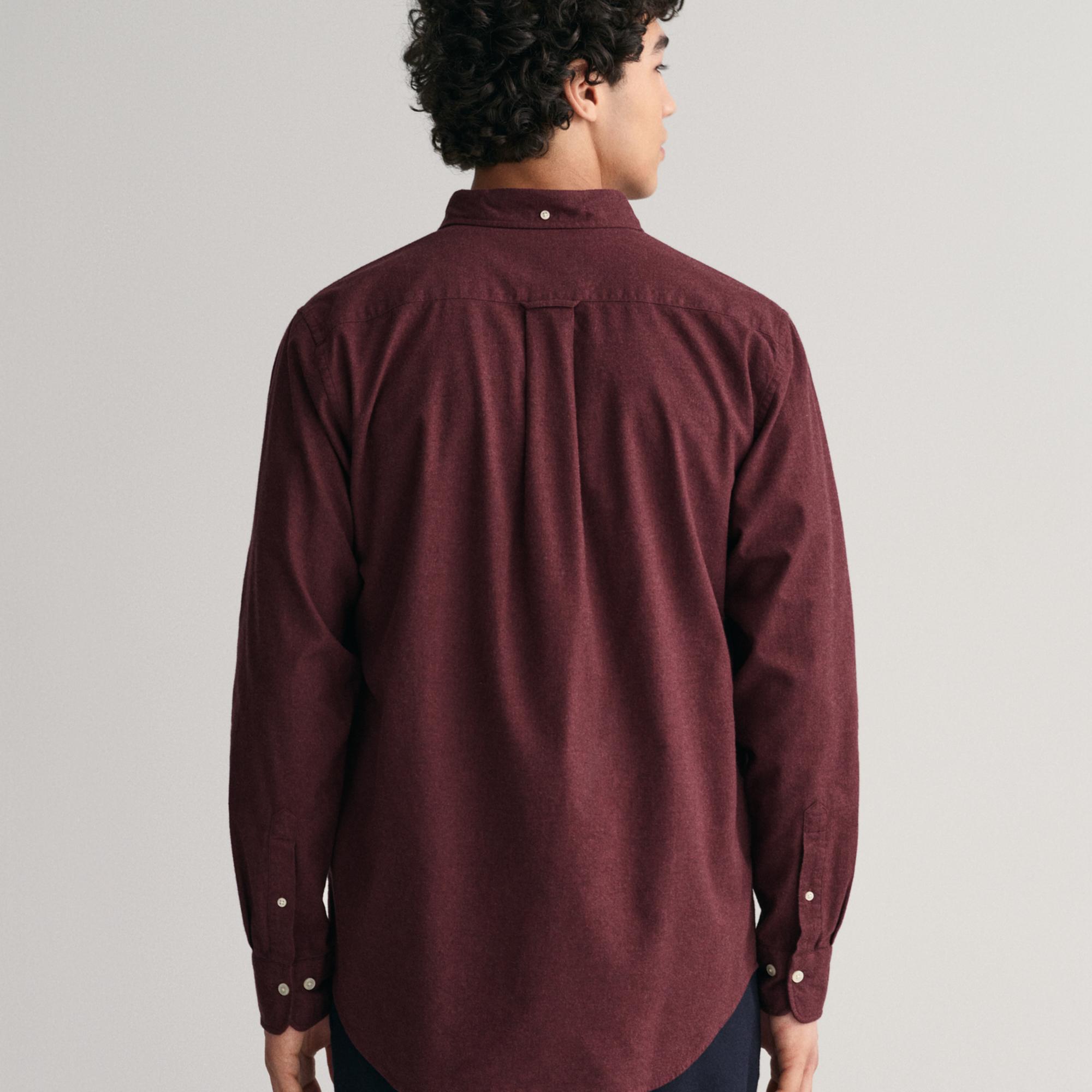 GANT Erkek Bordo Regular Fit Düğmeli Yaka Gömlek