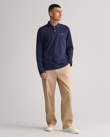  GANT Erkek Lacivert Regular Fit Uzun Kollu Polo