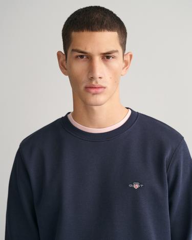  GANT Erkek Lacivert Regular Fit Bisiklet Yaka Sweatshirt