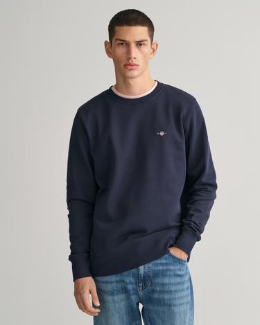  GANT Erkek Lacivert Regular Fit Bisiklet Yaka Sweatshirt