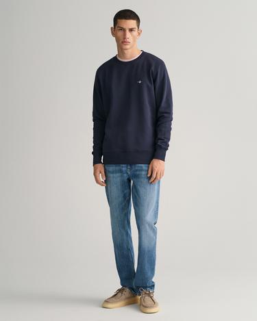  GANT Erkek Lacivert Regular Fit Bisiklet Yaka Sweatshirt