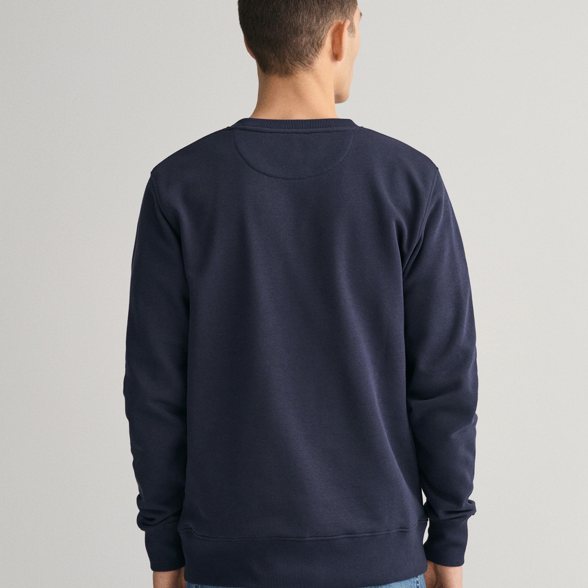 GANT Erkek Lacivert Regular Fit Bisiklet Yaka Sweatshirt