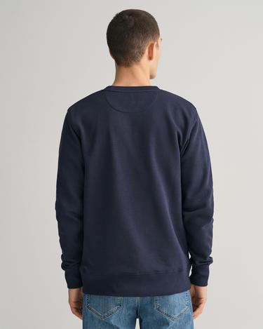  GANT Erkek Lacivert Regular Fit Bisiklet Yaka Sweatshirt