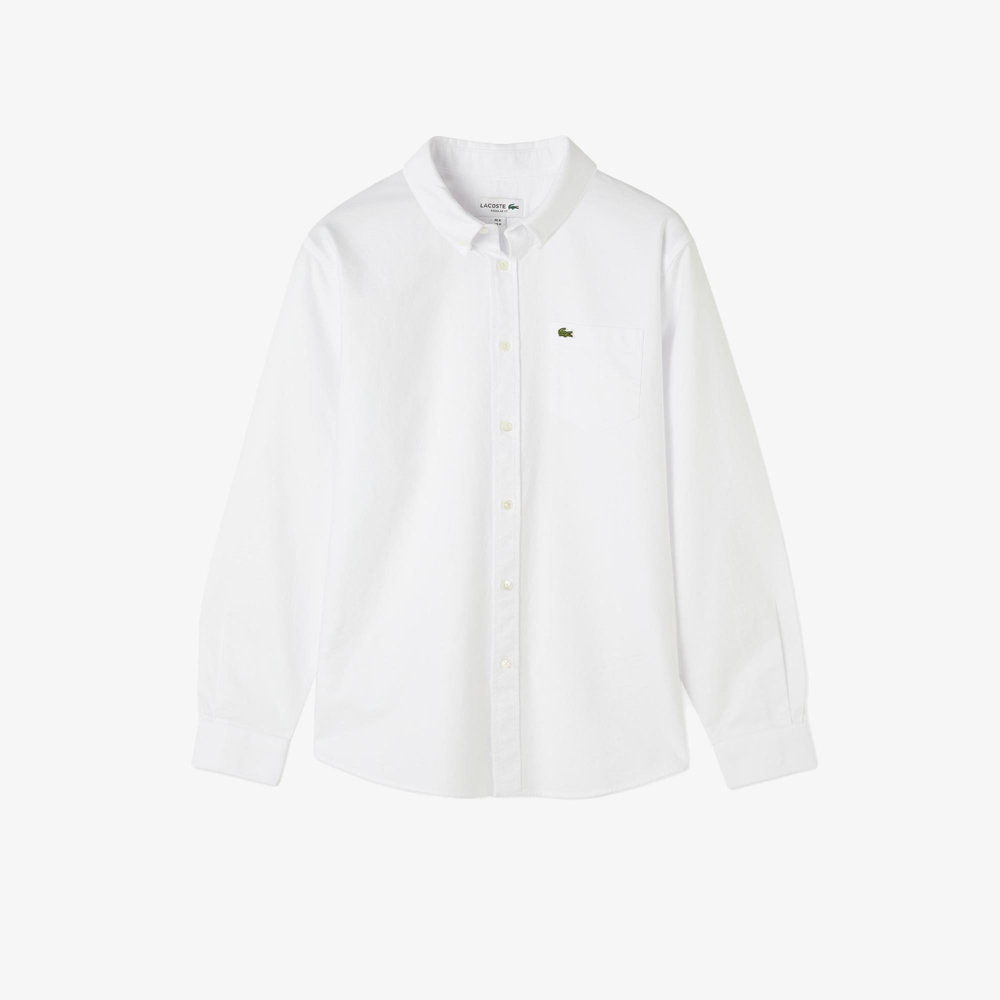 Lacoste Erkek Regular Fit Düğmeli Yaka Beyaz Gömlek