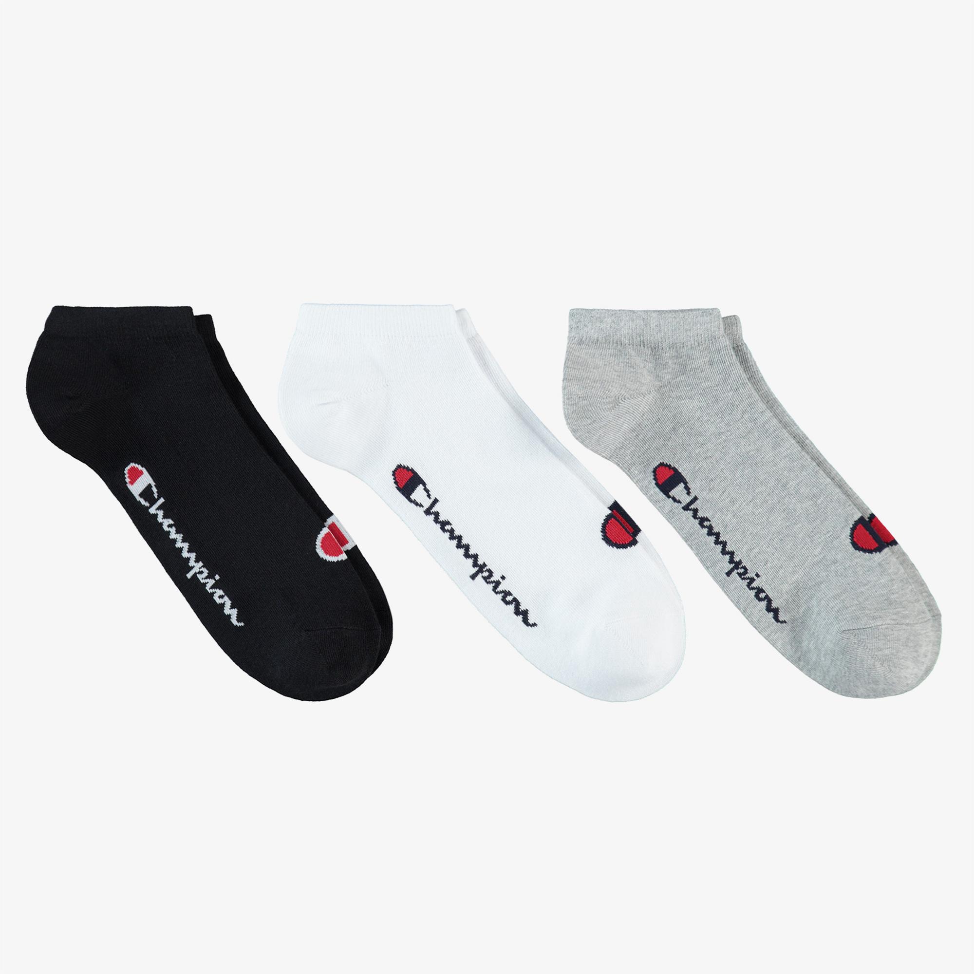 Champion Quarter 3'lü Unisex Gri Çorap