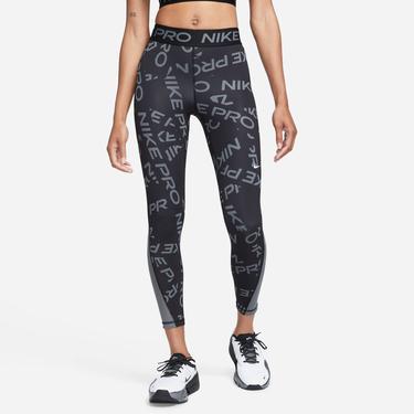  Nike Pro Dri-FIT Mid Rise 7/8 Aop Kadın Siyah Tayt