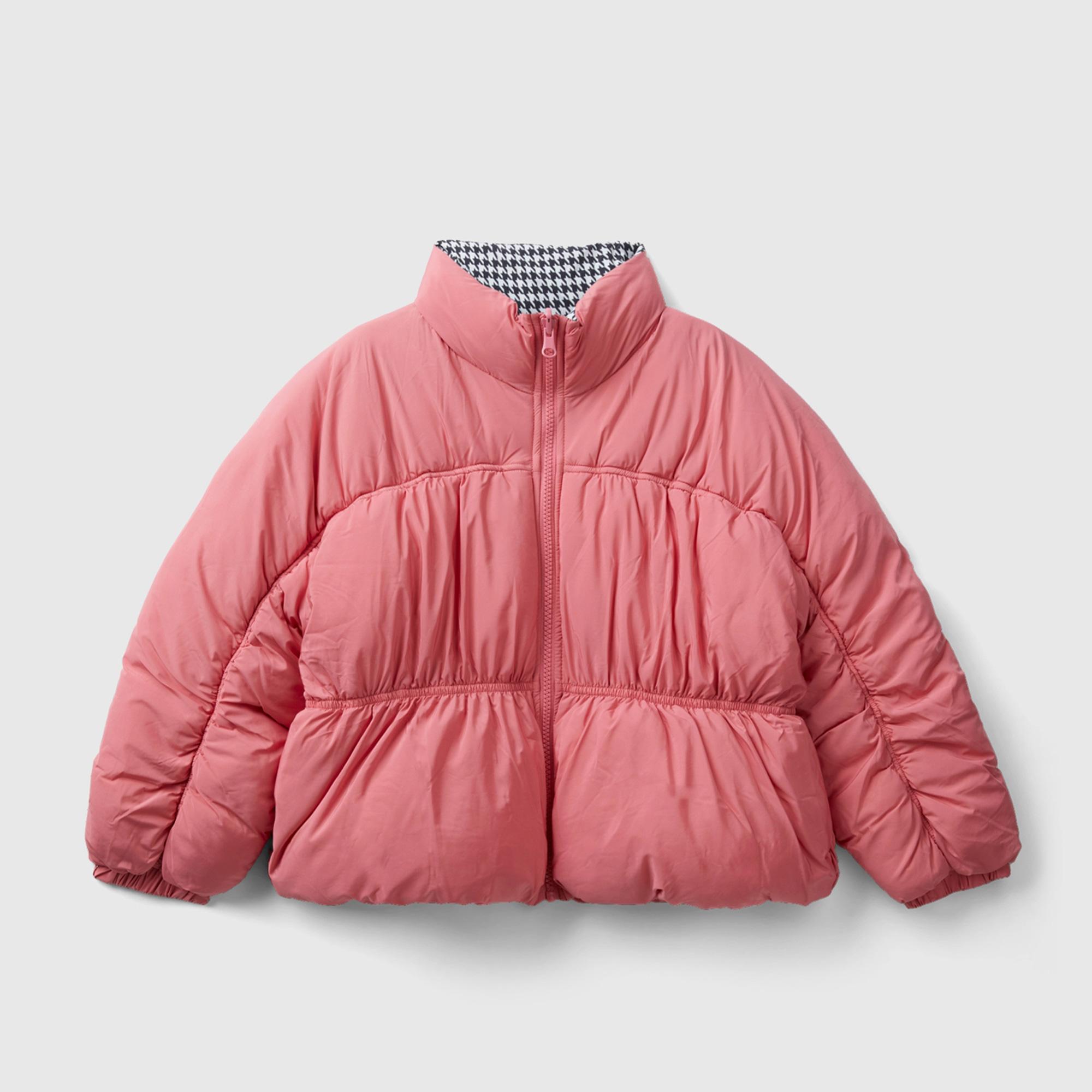 Benetton Çift Taraflı Pufa Çocuk Pembe Mont