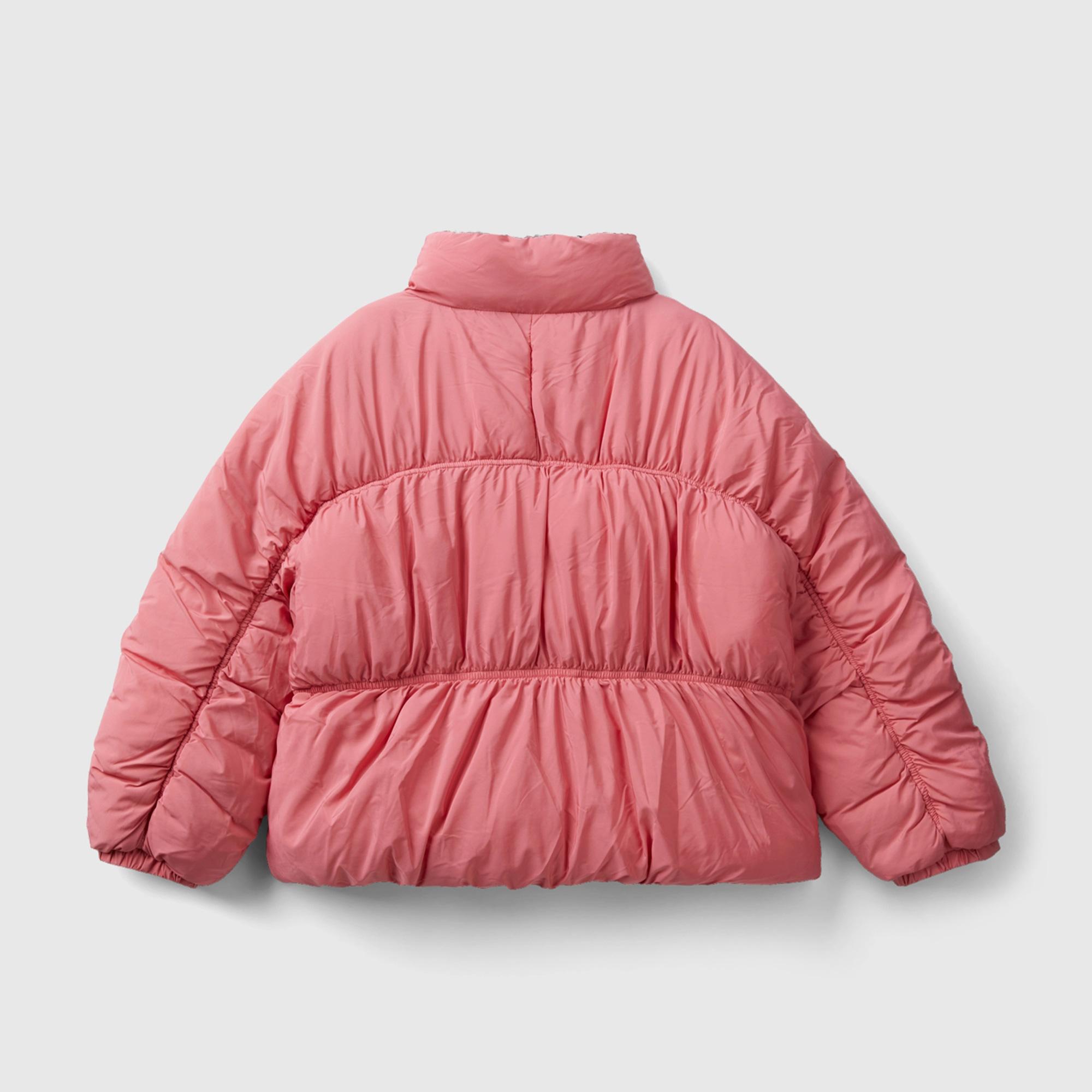 Benetton Çift Taraflı Pufa Çocuk Pembe Mont