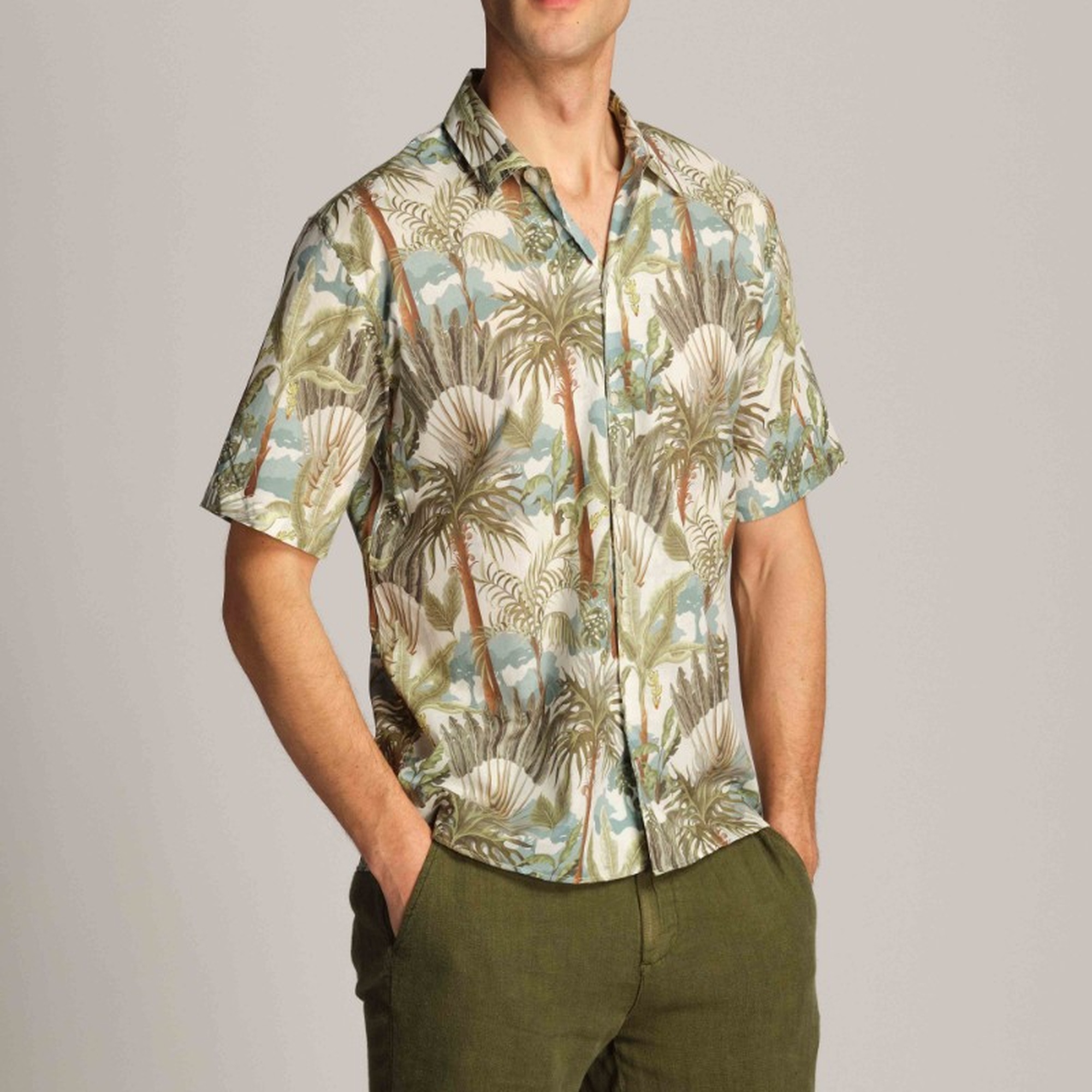 Erkek Gömlek 23512 50326 - Palm tree
