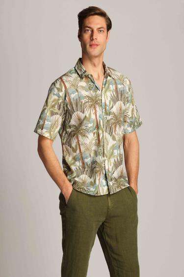  Erkek Gömlek 23512 50326 - Palm tree