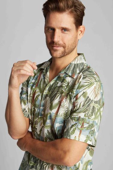  Erkek Gömlek 23512 50326 - Palm tree