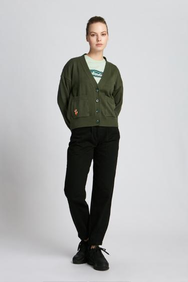  Kadın Hırka 23223 0324 - Iguana green