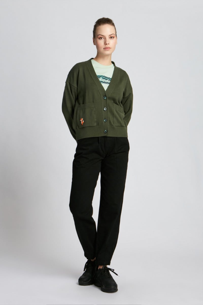  Kadın Hırka 23223 0324 - Iguana green