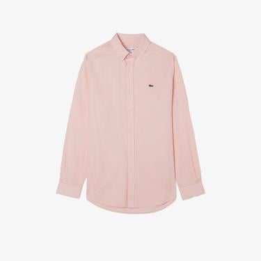  Erkek Slim Fit Düğmeli Yaka Pembe Gömlek