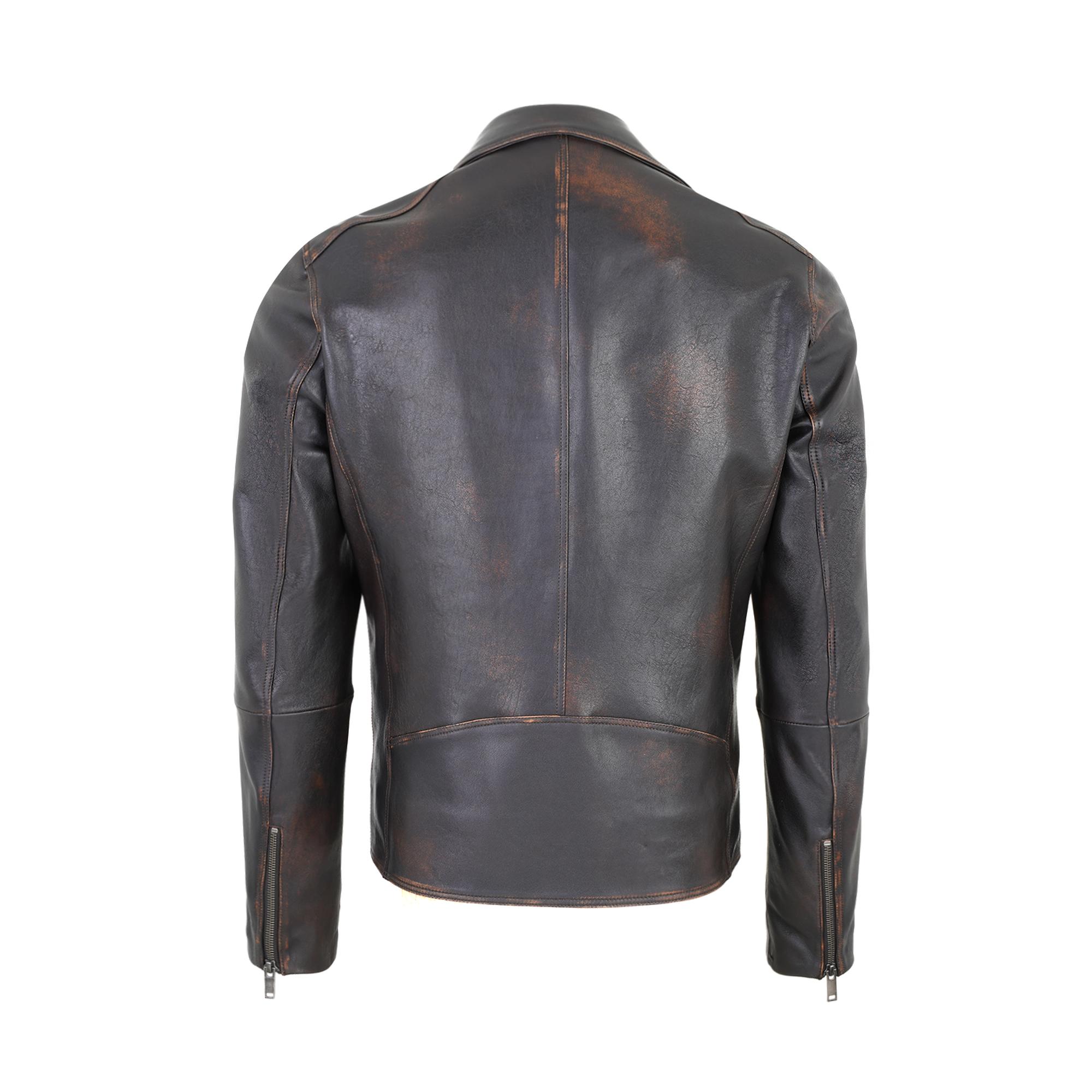 Santo Siyah Erkek Vintage Deri Ceket