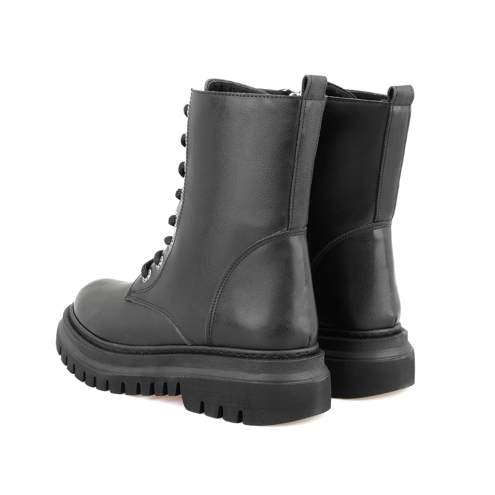 Kadın Siyah Fermuarlı Bot