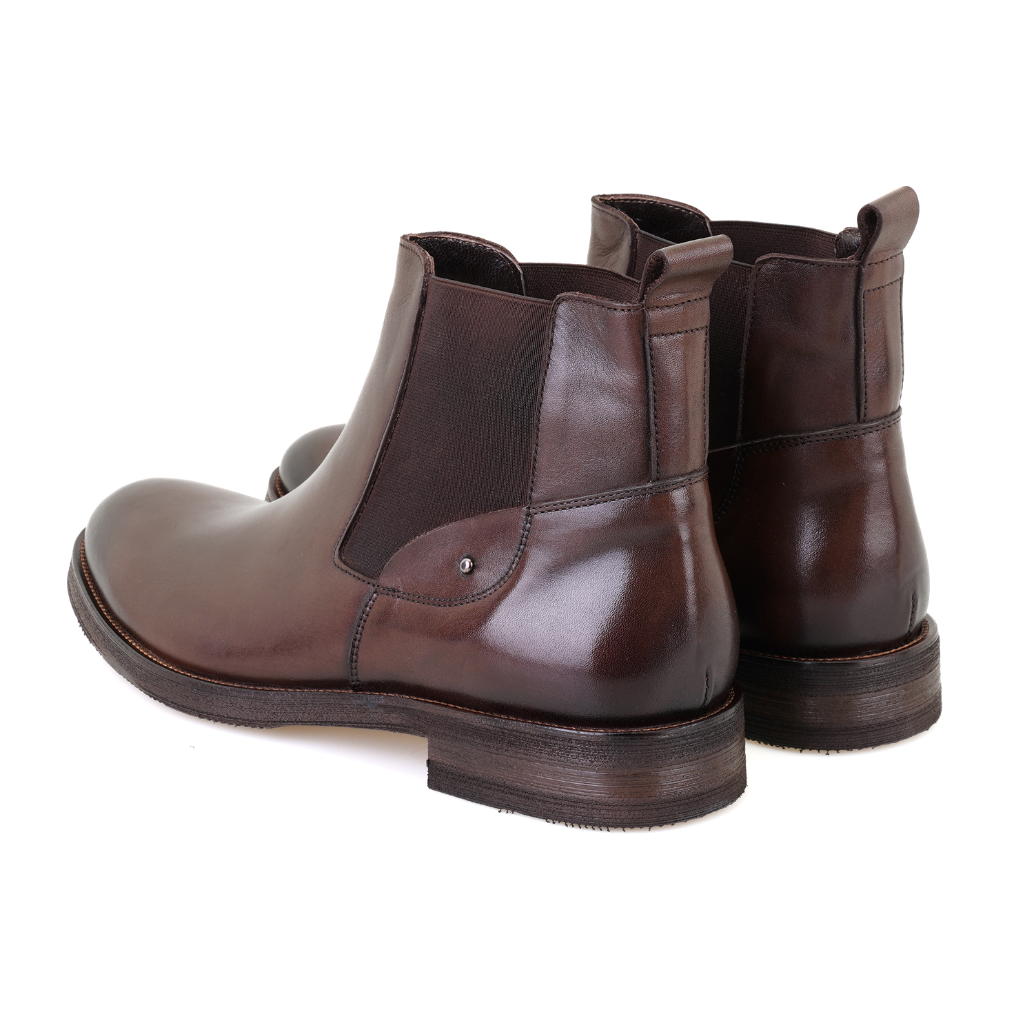 Pravin Kahve Erkek Lastikli Deri Chelsea Bot - Görsel 6