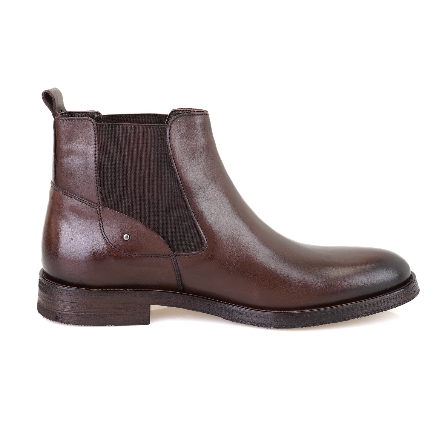 Pravin Kahve Erkek Lastikli Deri Chelsea Bot - Görsel 3