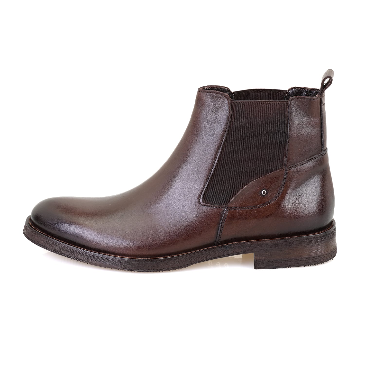 Pravin Kahve Erkek Lastikli Deri Chelsea Bot - Görsel 4